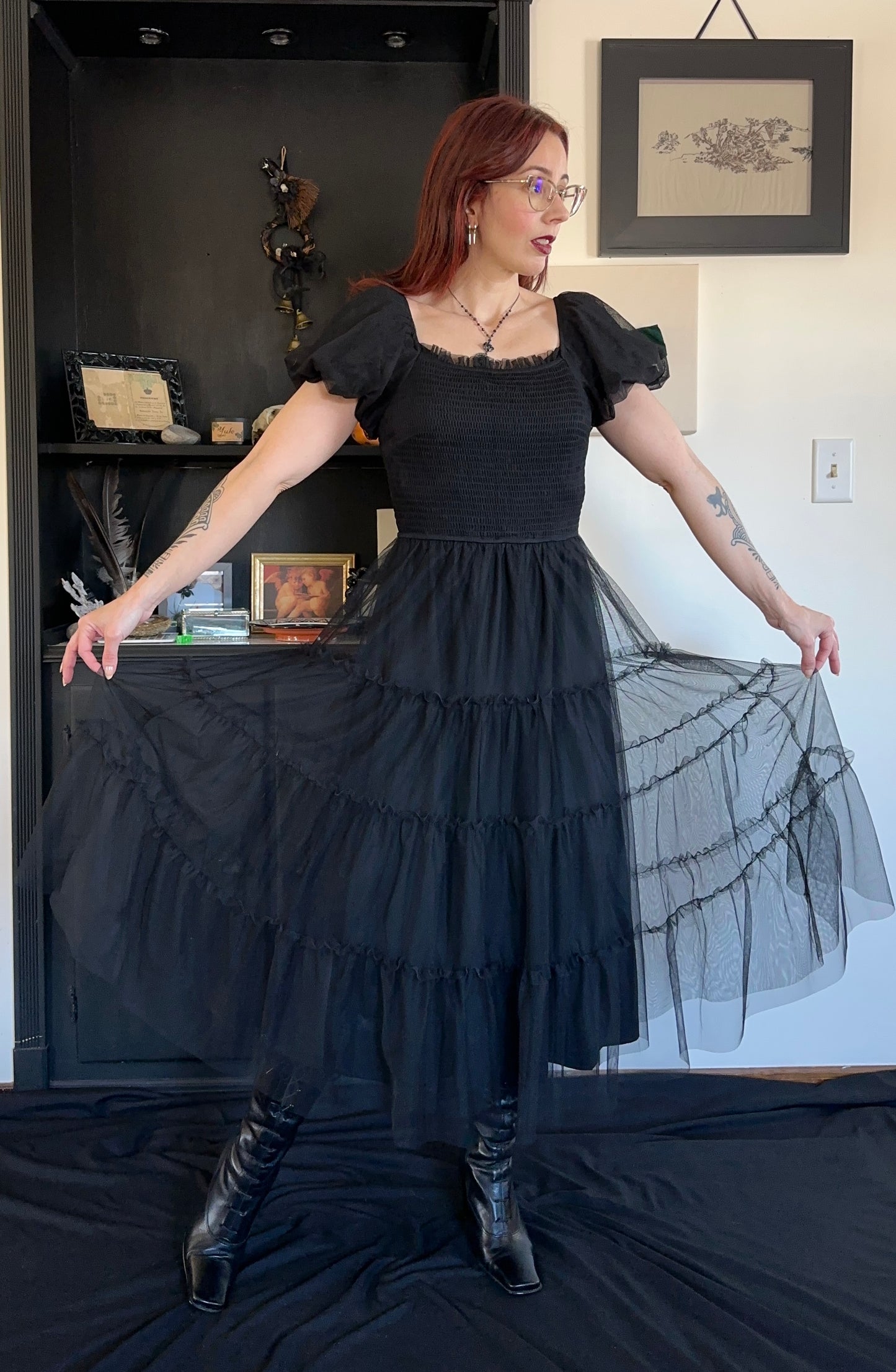 Layered Romantic Goth Dress XS - M