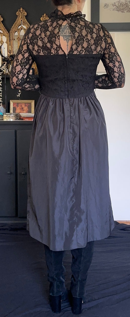 80's Goth Lace Party Dress XXS-XS