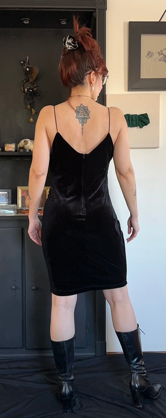 90s Velvet Short Slip Dress L - XL