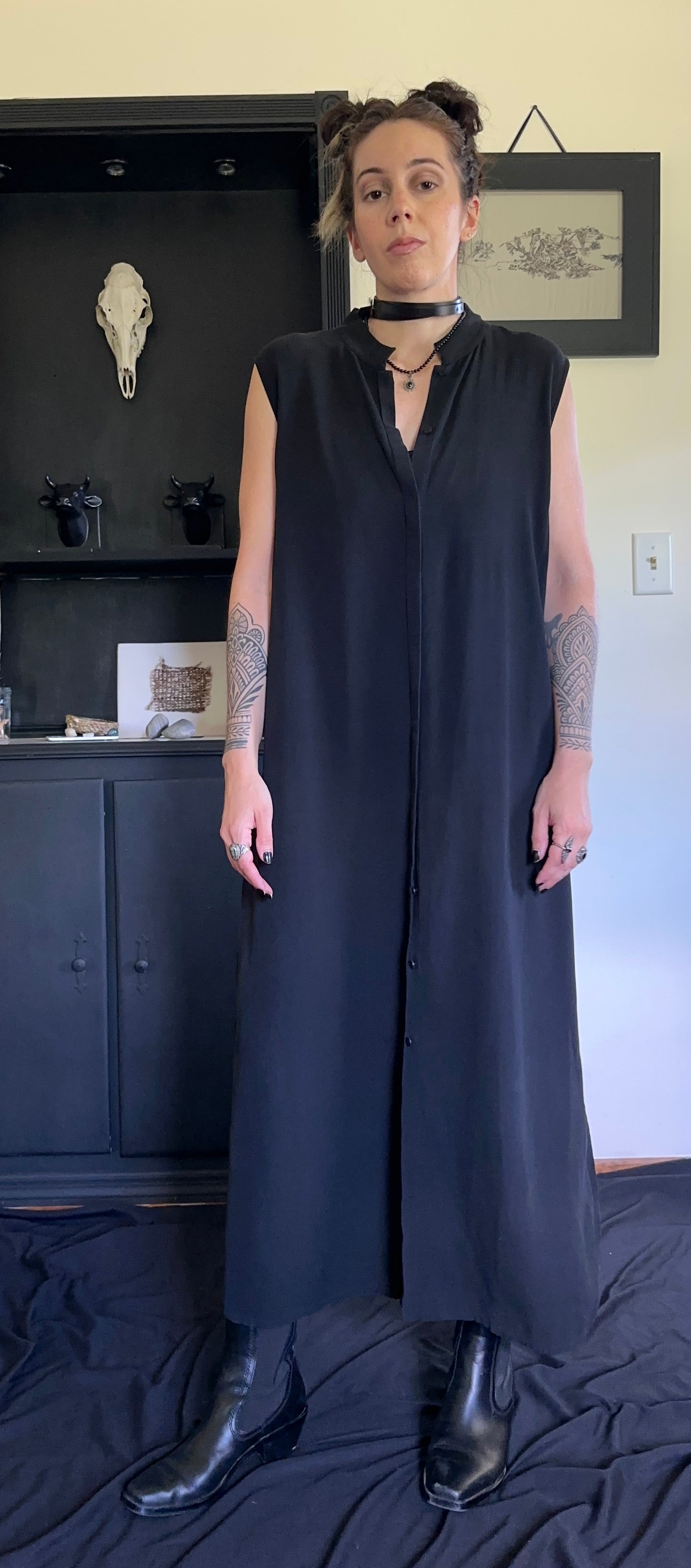 Vintage Eileen Fisher Silk Maxi Dress L