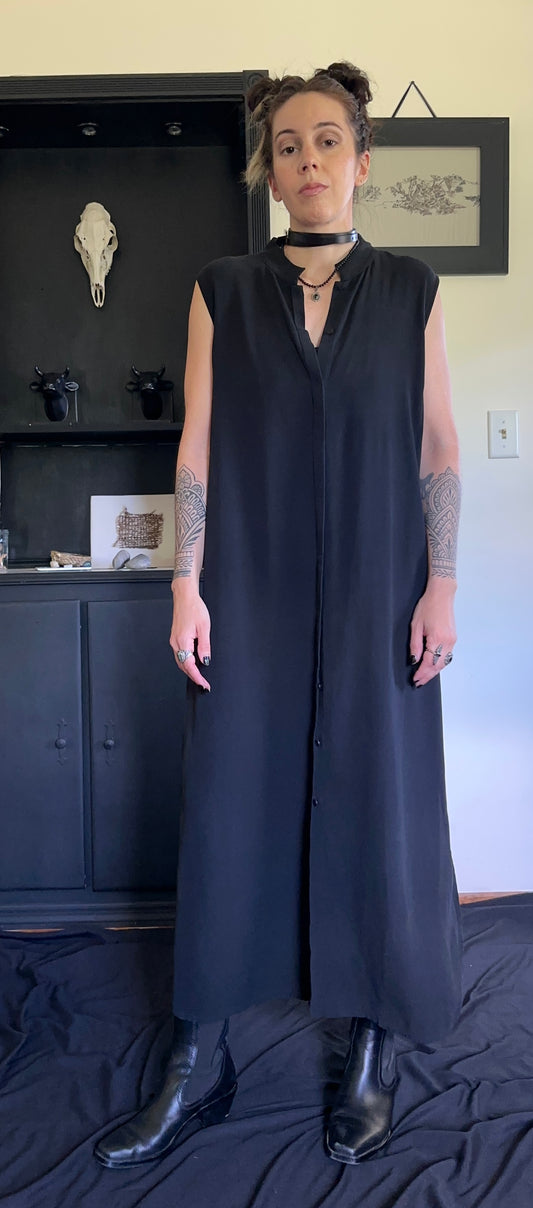 Vintage Eileen Fisher Silk Maxi Dress L