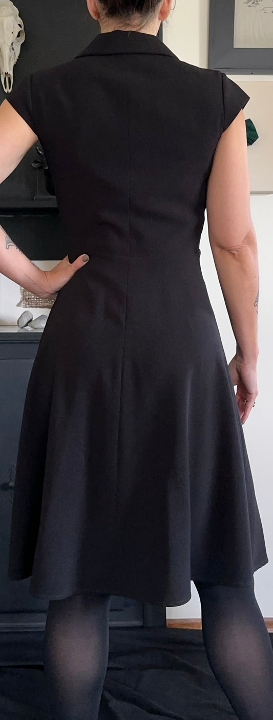 Vintage Black Button Front Dress SZ 4