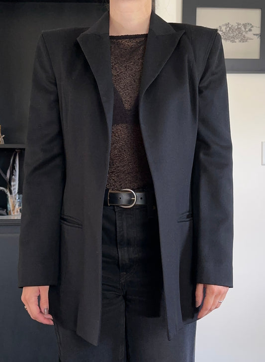 Vintage Balenciaga Wool Open Front Blazer S/M