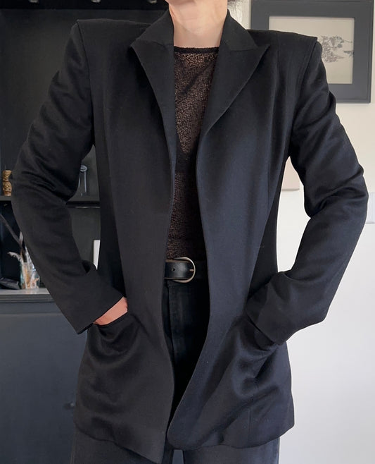 Vintage Balenciaga Wool Open Front Blazer S/M