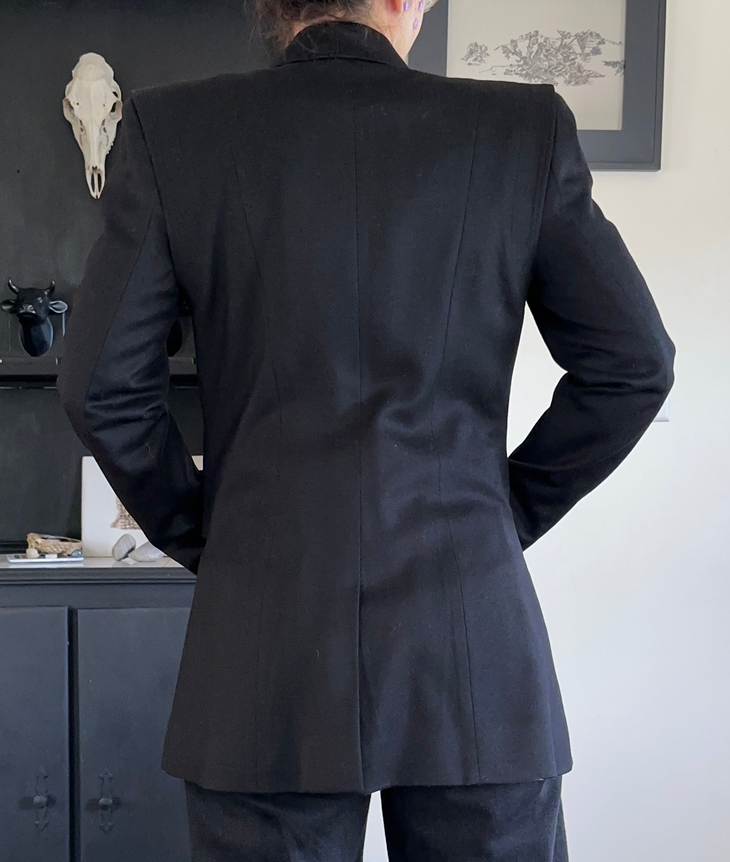 Vintage Balenciaga Wool Open Front Blazer S/M