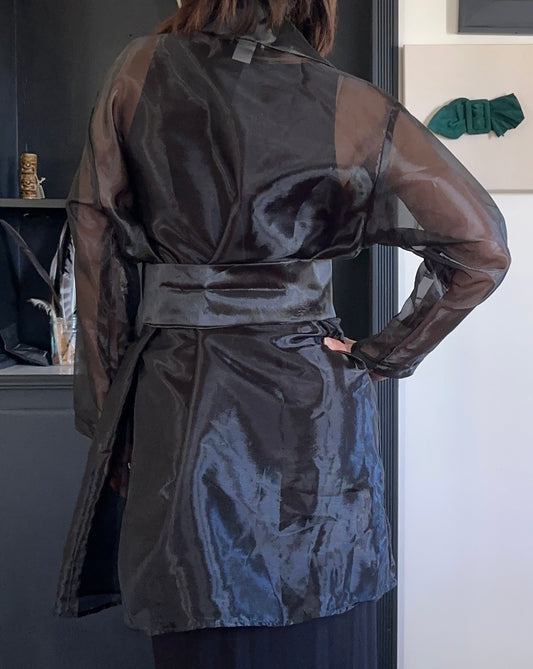 90s Vintage Sheer Belted Jacket XS-1X