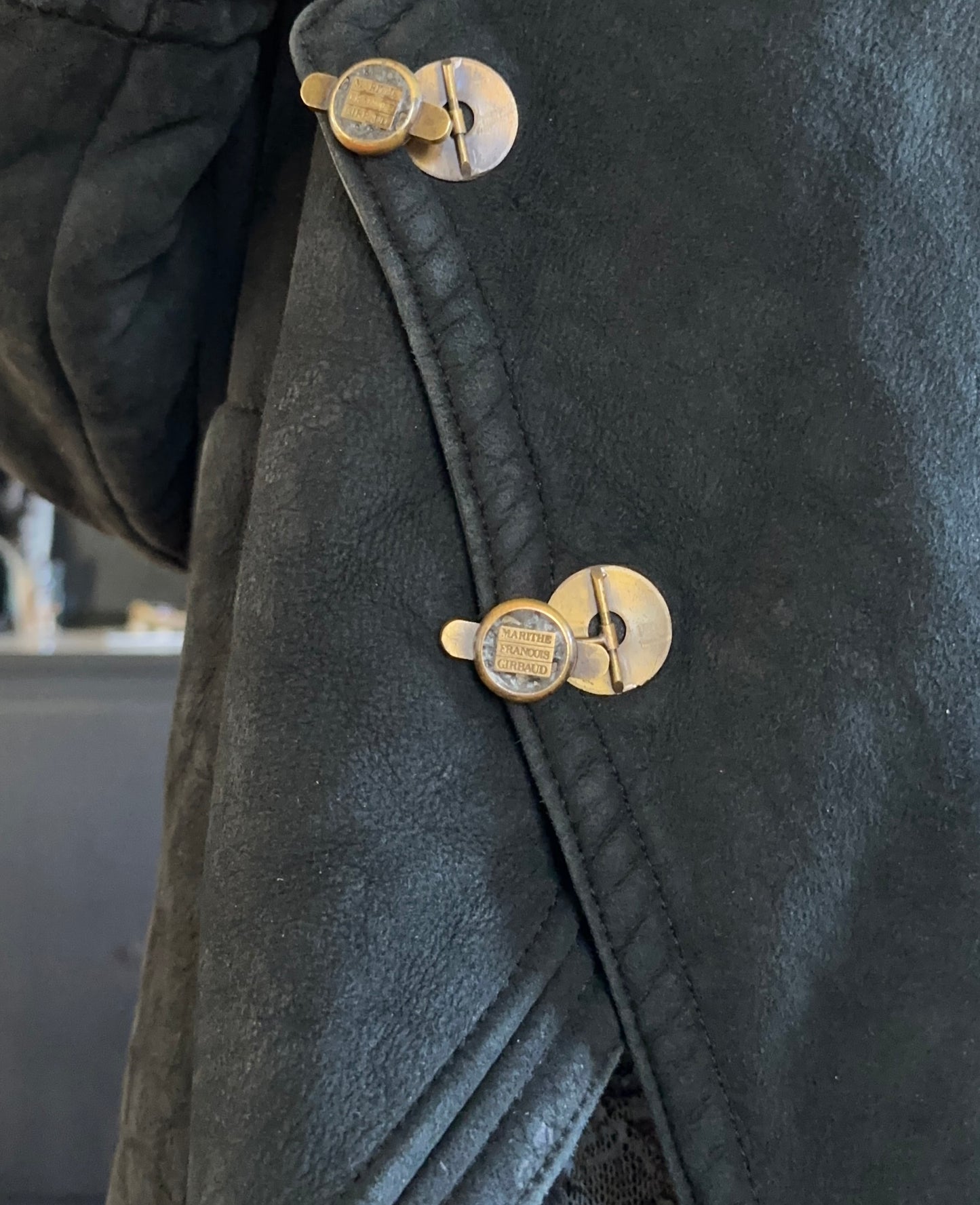 Vintage Marithe + Francois Girbaud Black Shearling Coat XS/S