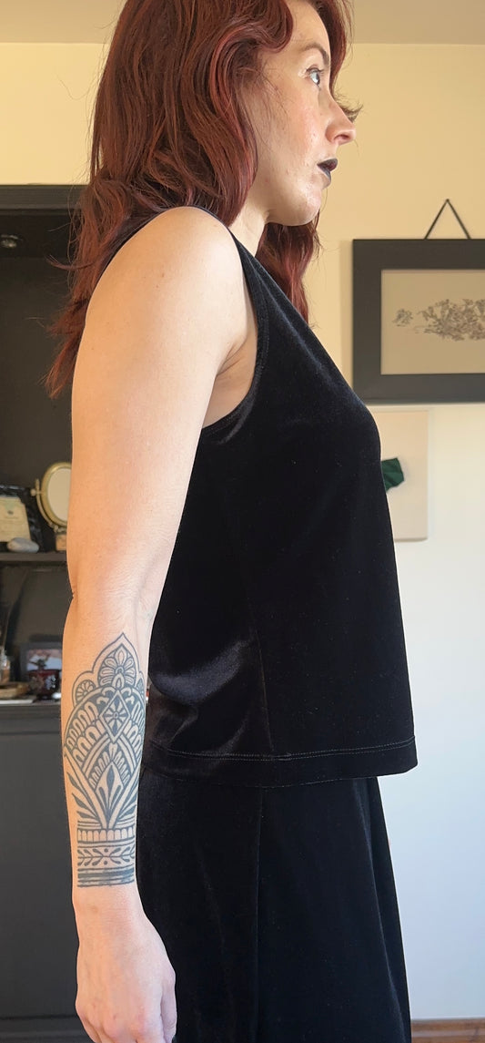 Stretch Velvet Tank Top M-L
