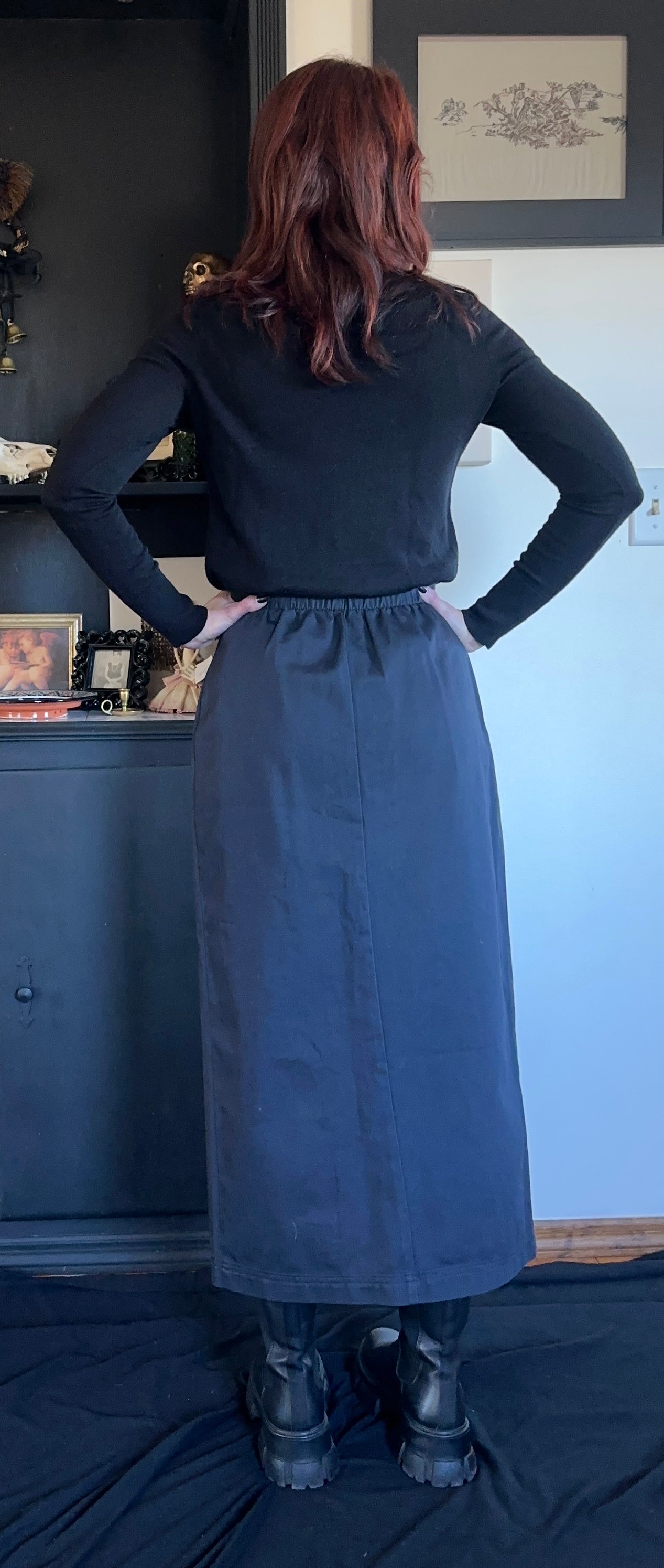 Cherokee Cotton Button Front Skirt M/L