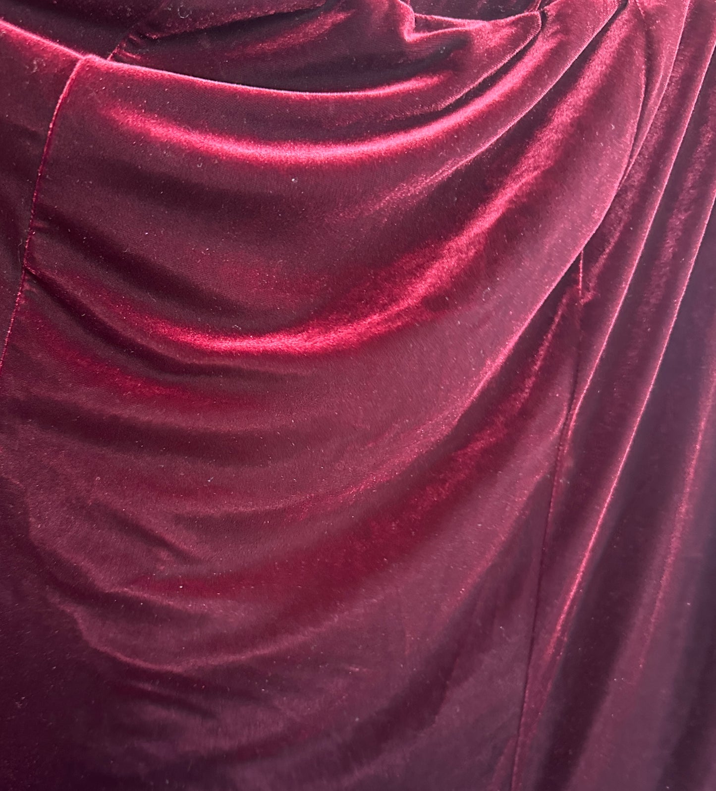 Wine Stretch Velvet Maxi Skirt SZ 22-24