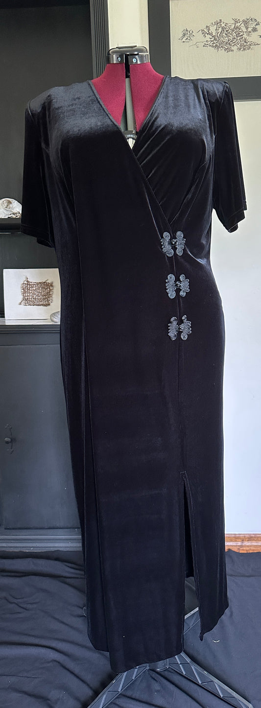 Retro Vintage Velvet Wrap Dress SZ 20