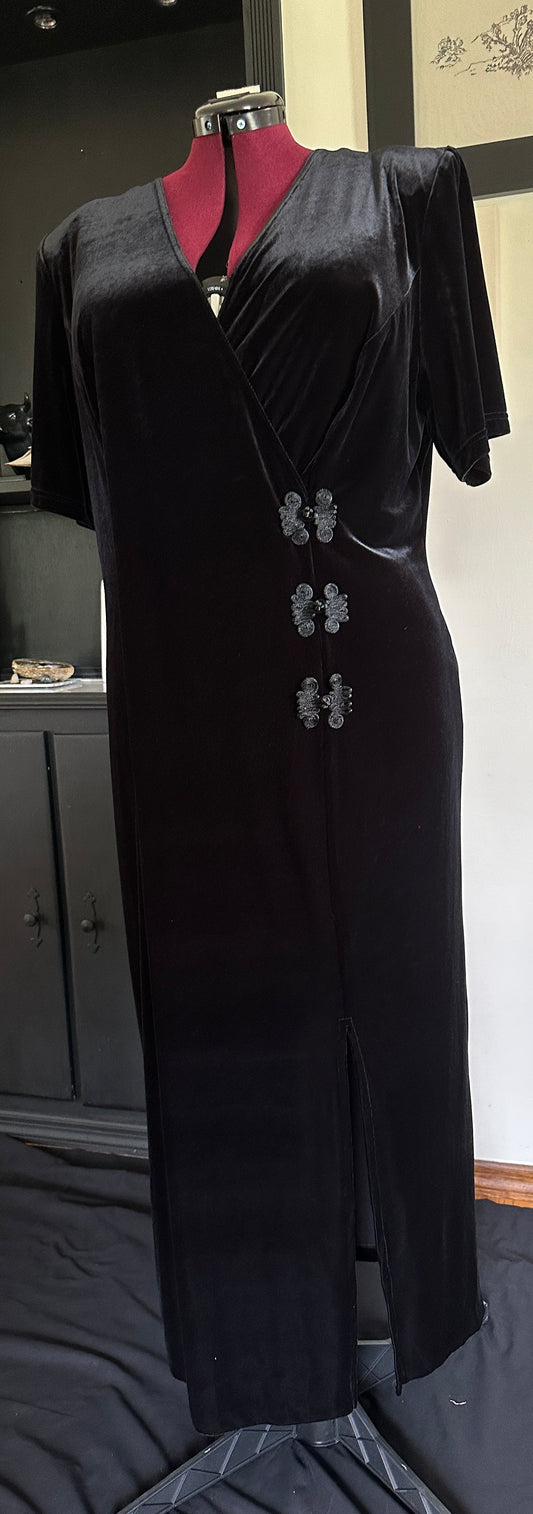 Retro Vintage Velvet Wrap Dress SZ 20
