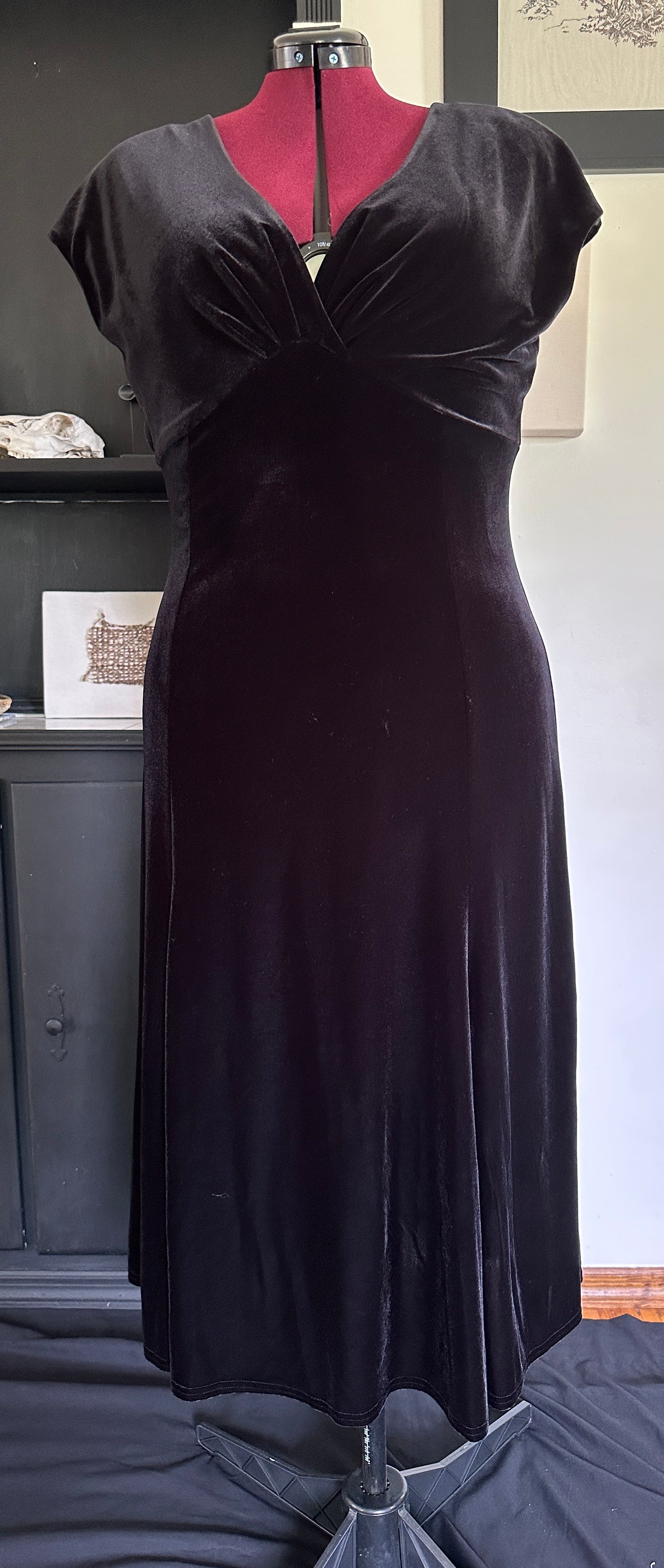 90s Vintage Velvet Baby Doll Dress SZ 14