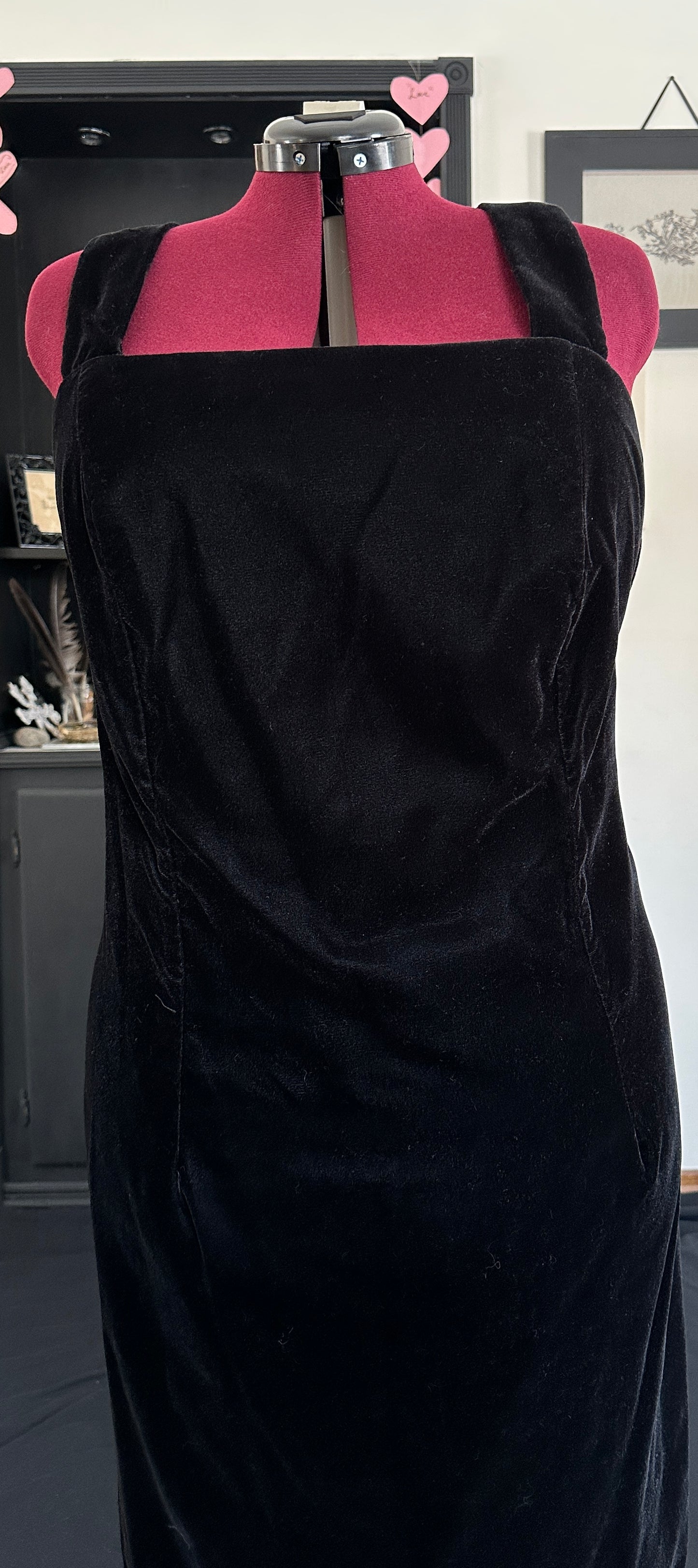 Vintage 80s Velvet Sheath Dress 2X - 3X