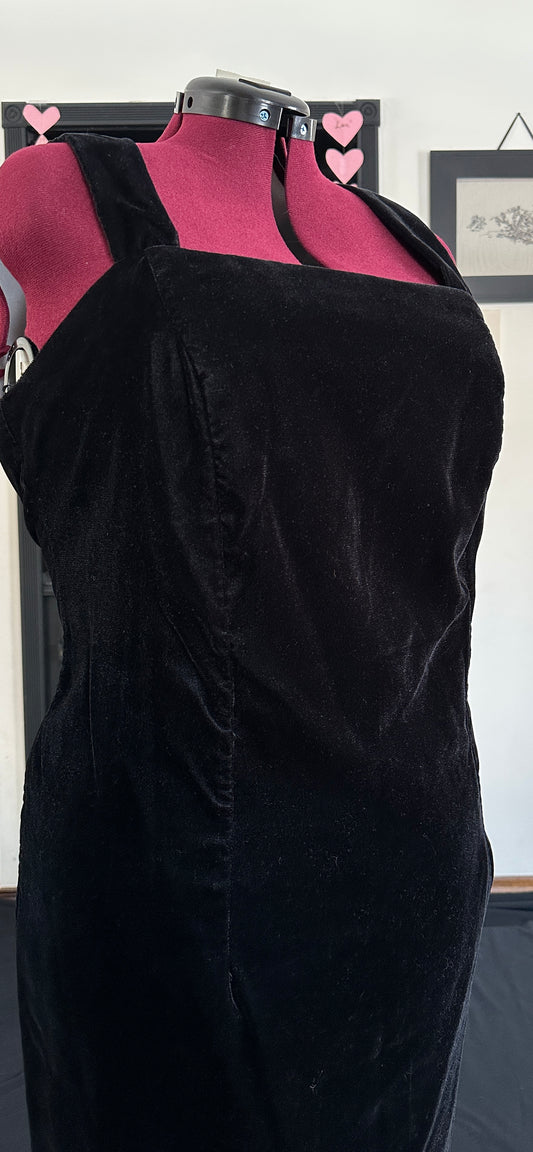 Vintage 80s Velvet Sheath Dress 2X - 3X