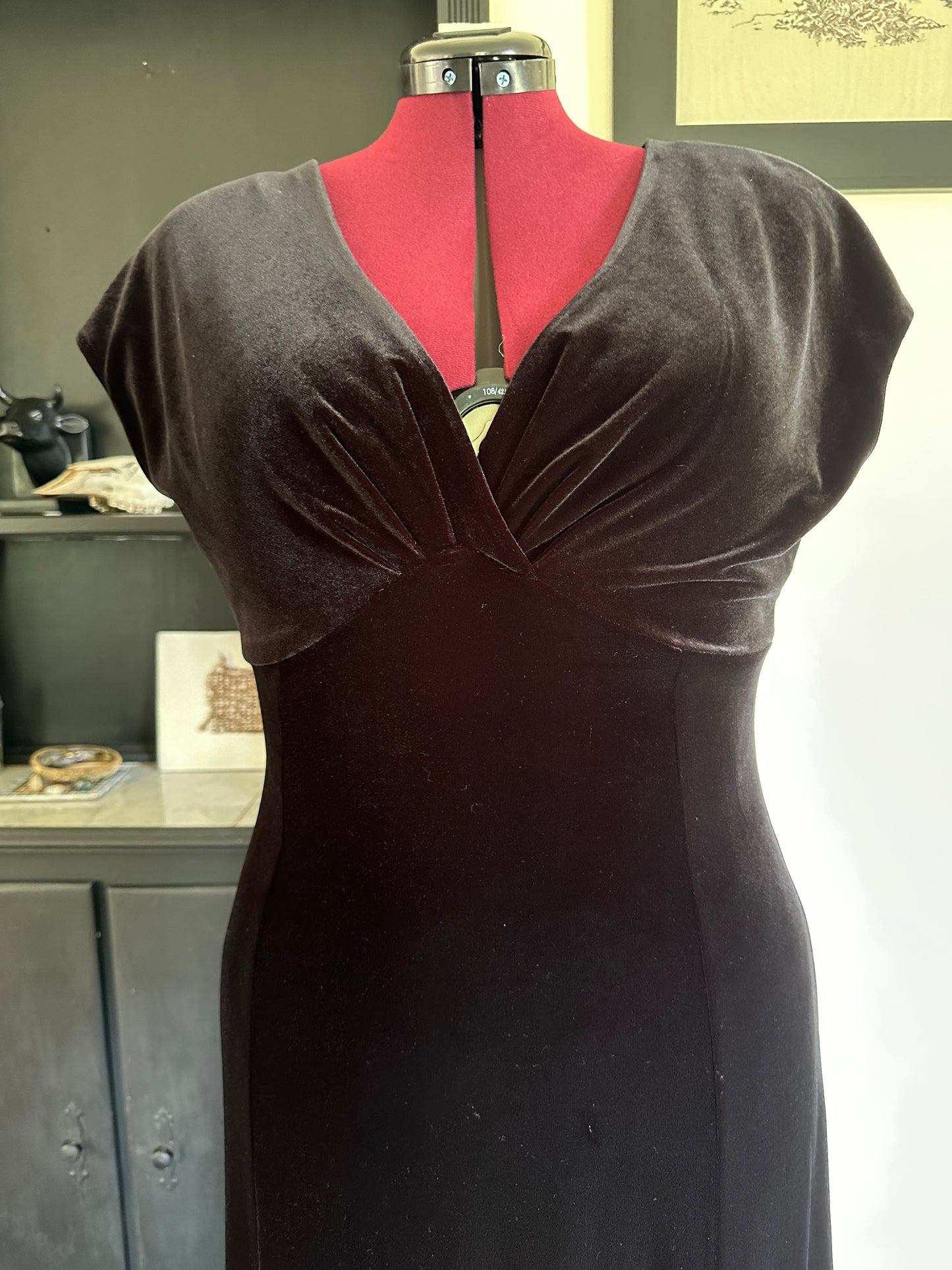 90s Vintage Velvet Baby Doll Dress SZ 14