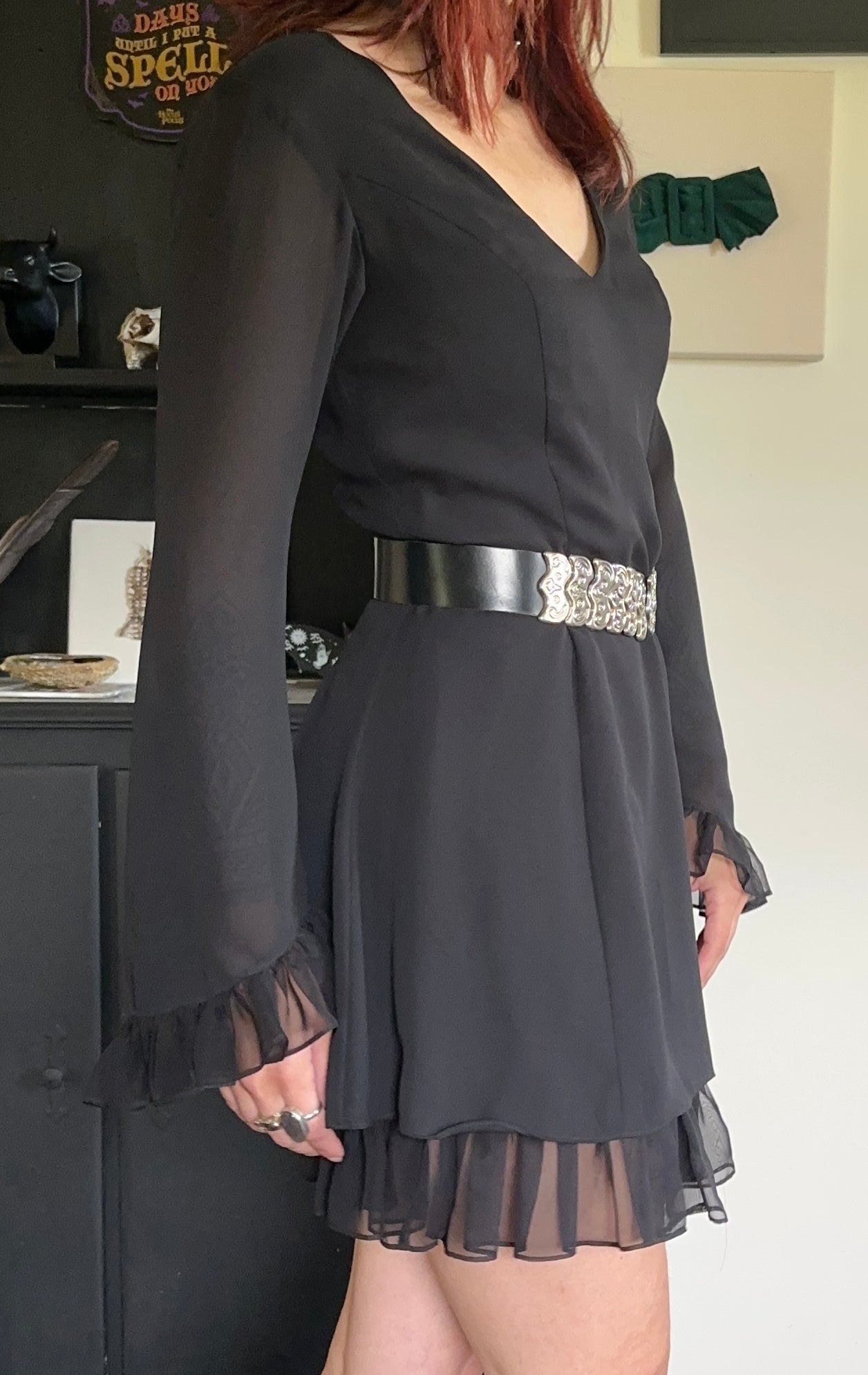 90s Whimsigoth Vintage Vivienne Tam Bell Sleeve Dress