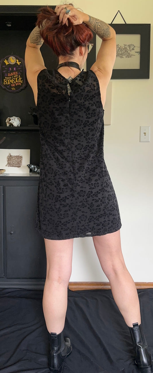 90s Softgoth Vintage Esprit Floral Sheath Dress M/L