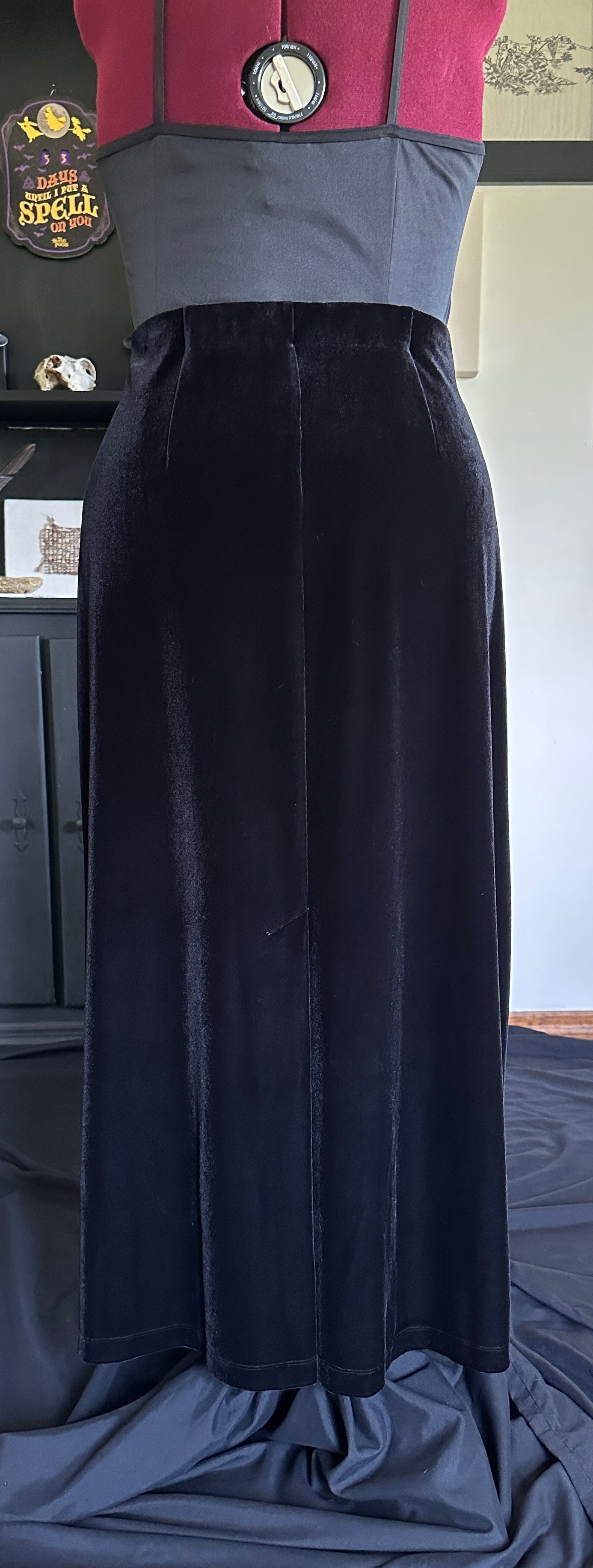 Vintage Velvet Column Maxi Skirt SZ 18