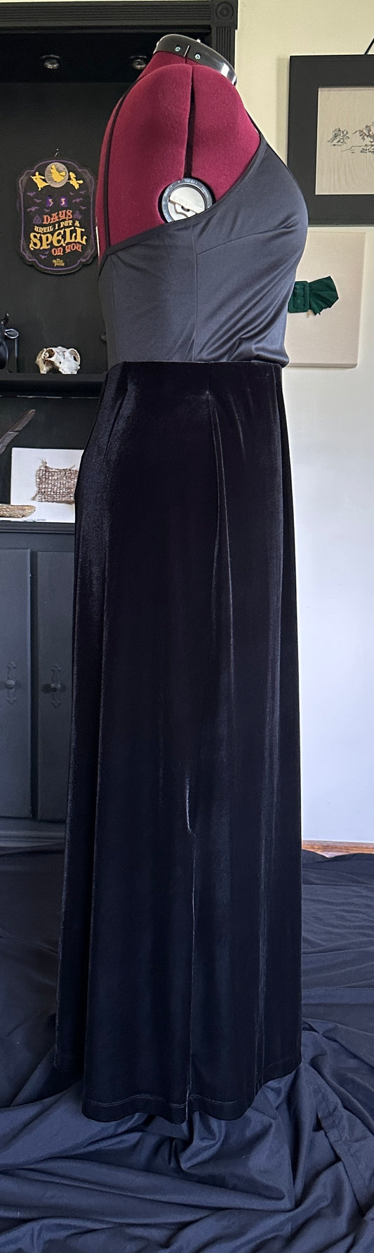 Vintage Velvet Column Maxi Skirt SZ 18