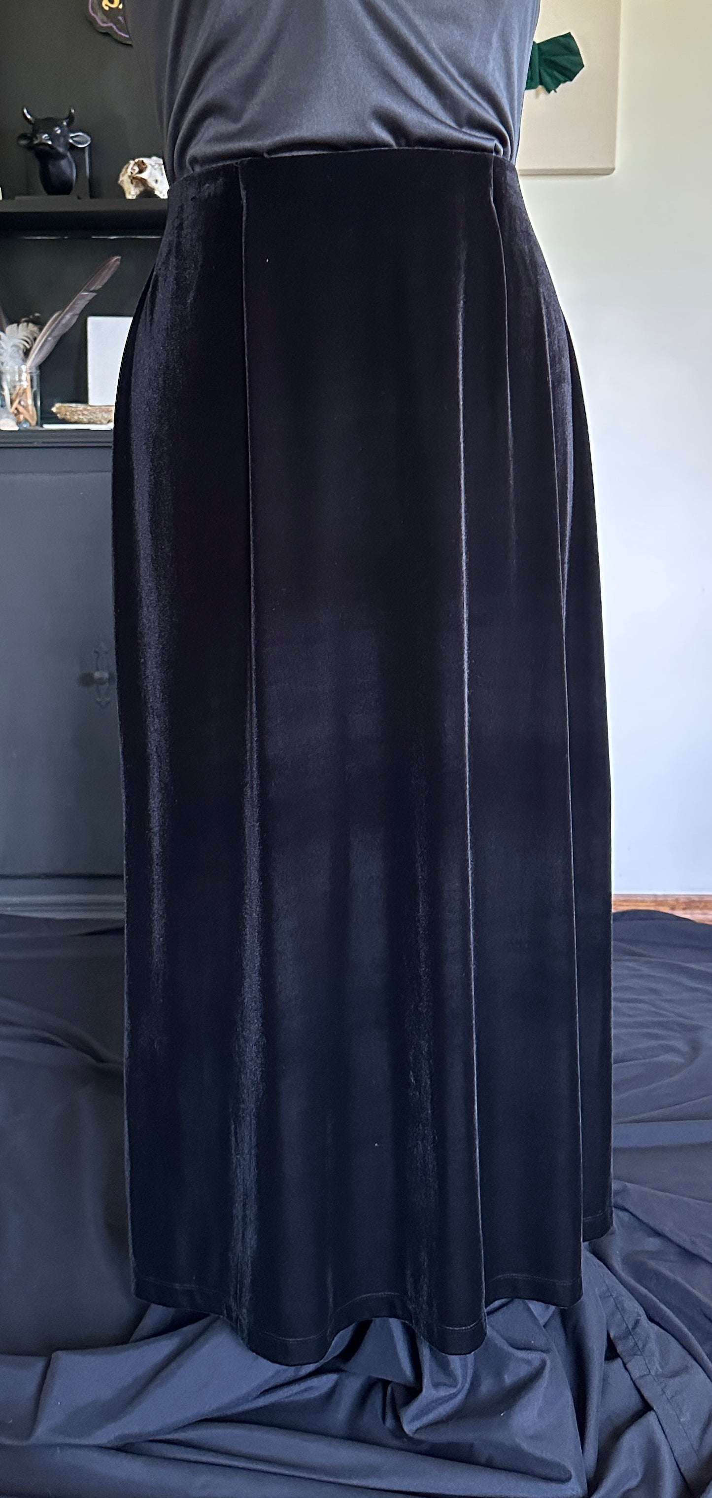 Vintage Velvet Column Maxi Skirt SZ 18