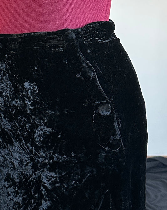 Velvet Buttoned Skirt SZ 10 -12