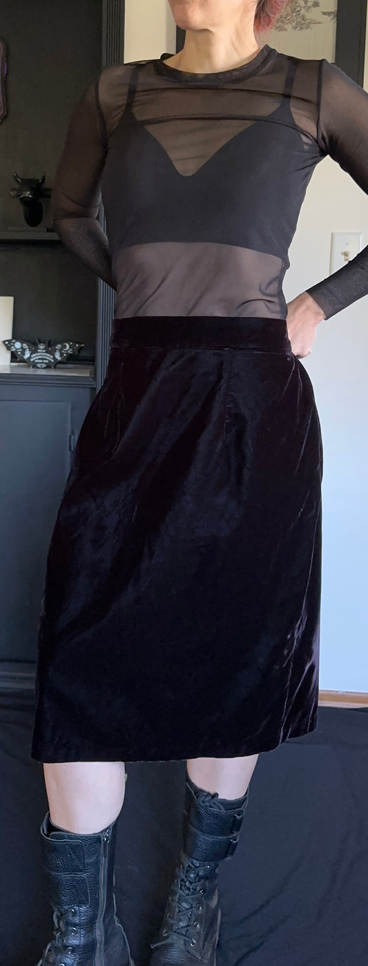 Velvet Oxblood Goth Pencil Skirt SZ 16