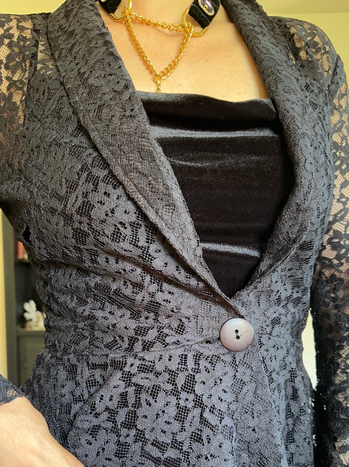 80s Goth Lace Jacket XS/S