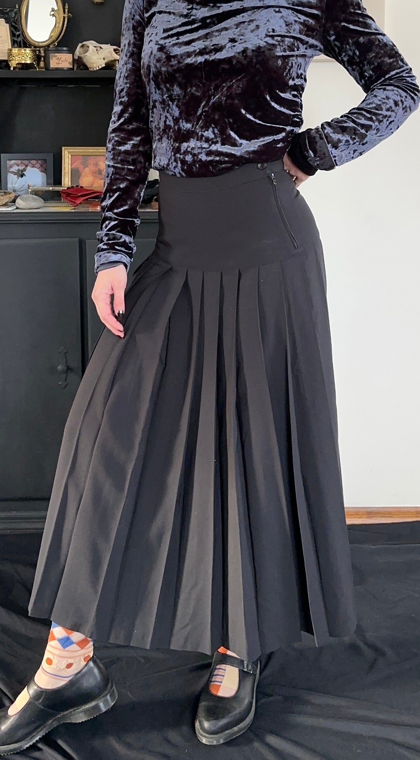 Benetton Pleated Academia Maxi Skirt SZ 2