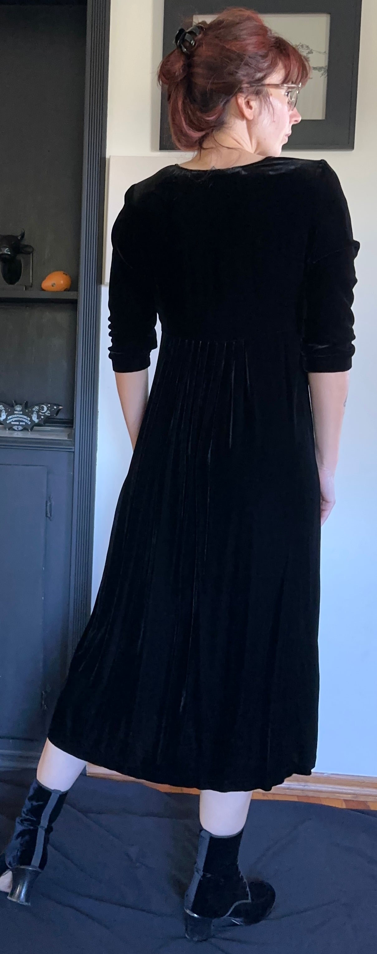 Vintage Eileen Fisher Velvet Midi Dress XS/S