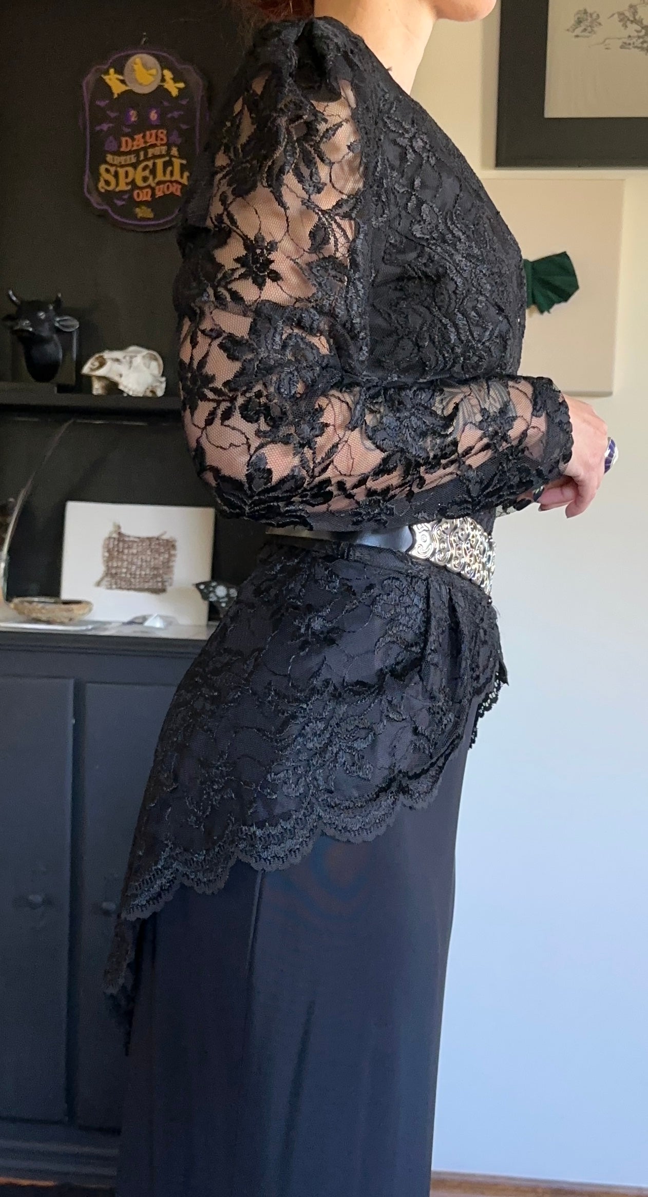 Vintage 80s Goth Lace Jacket XS - M