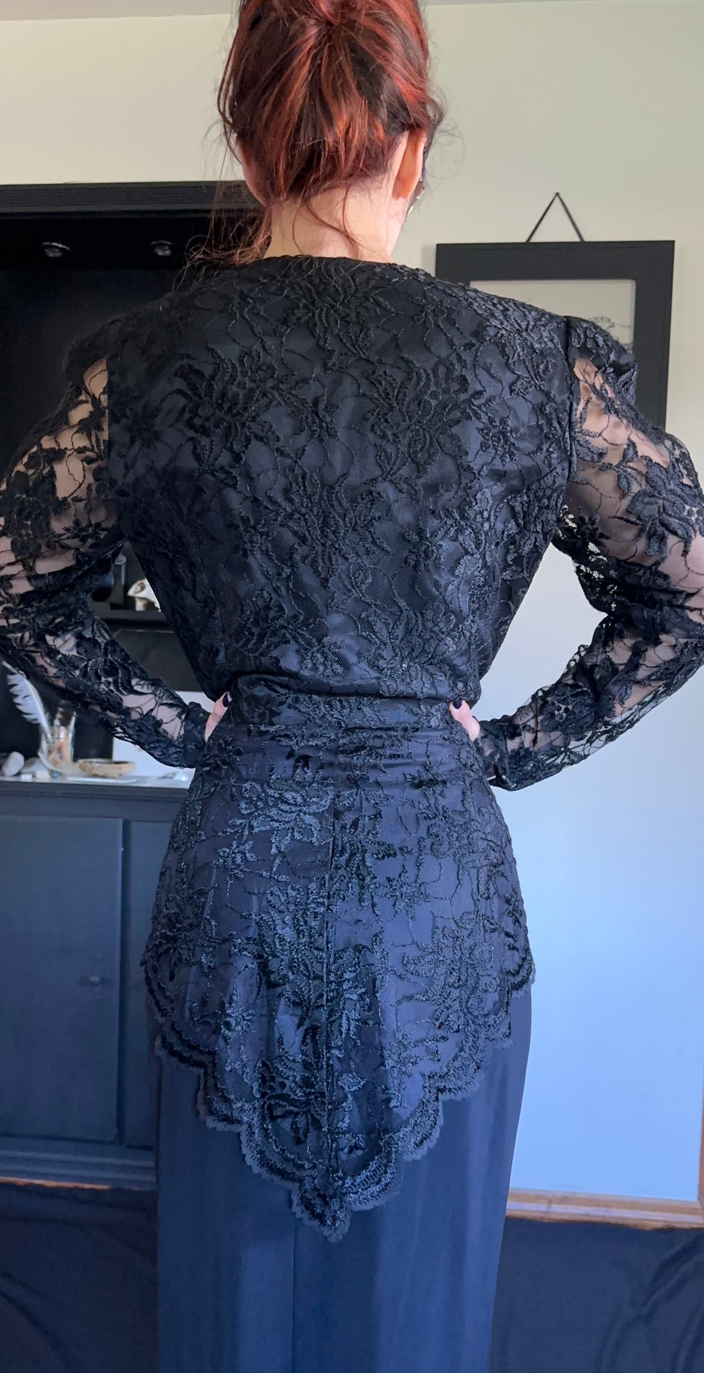 Vintage 80s Goth Lace Jacket XS - M