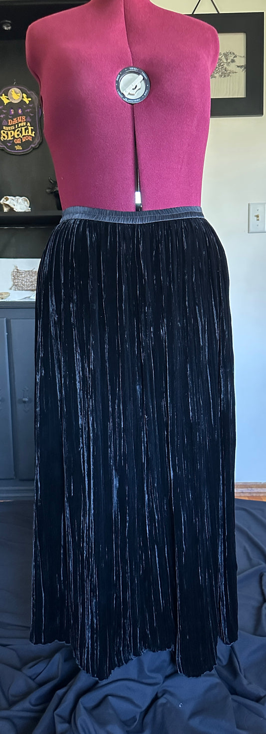 Black Velvet Flowy Maxi Skirt 1X