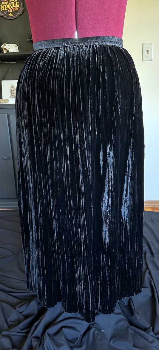 Black Velvet Flowy Maxi Skirt 1X