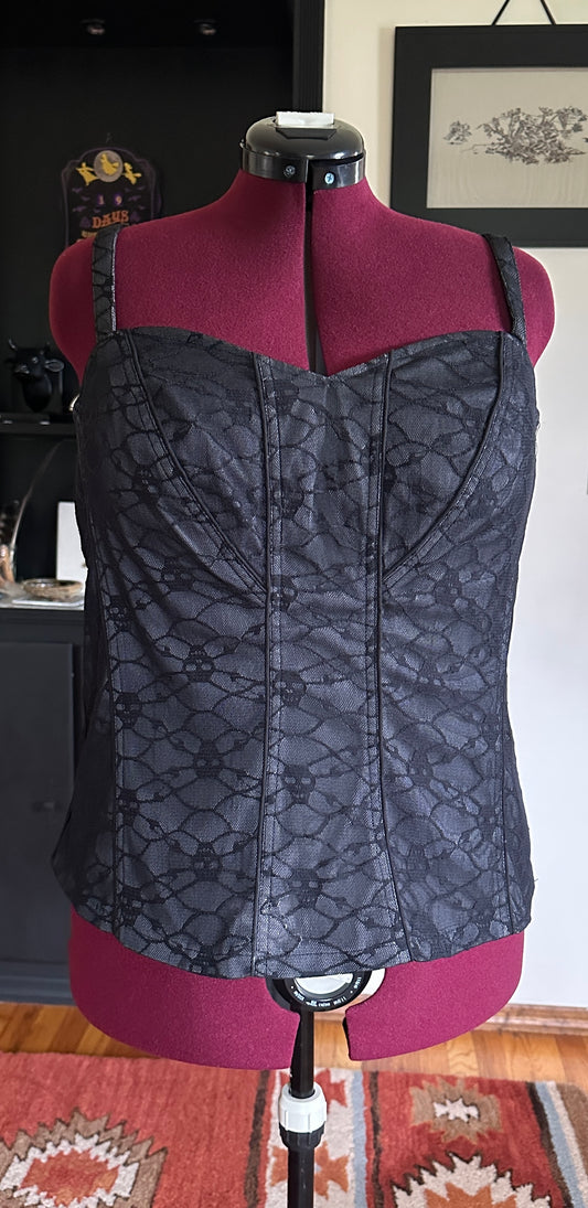 Vintage Tripp NYC Skull Corset Top 1X-2X