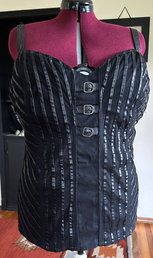Vintage Tripp NYC Striped Faux Leather Bodice 6X