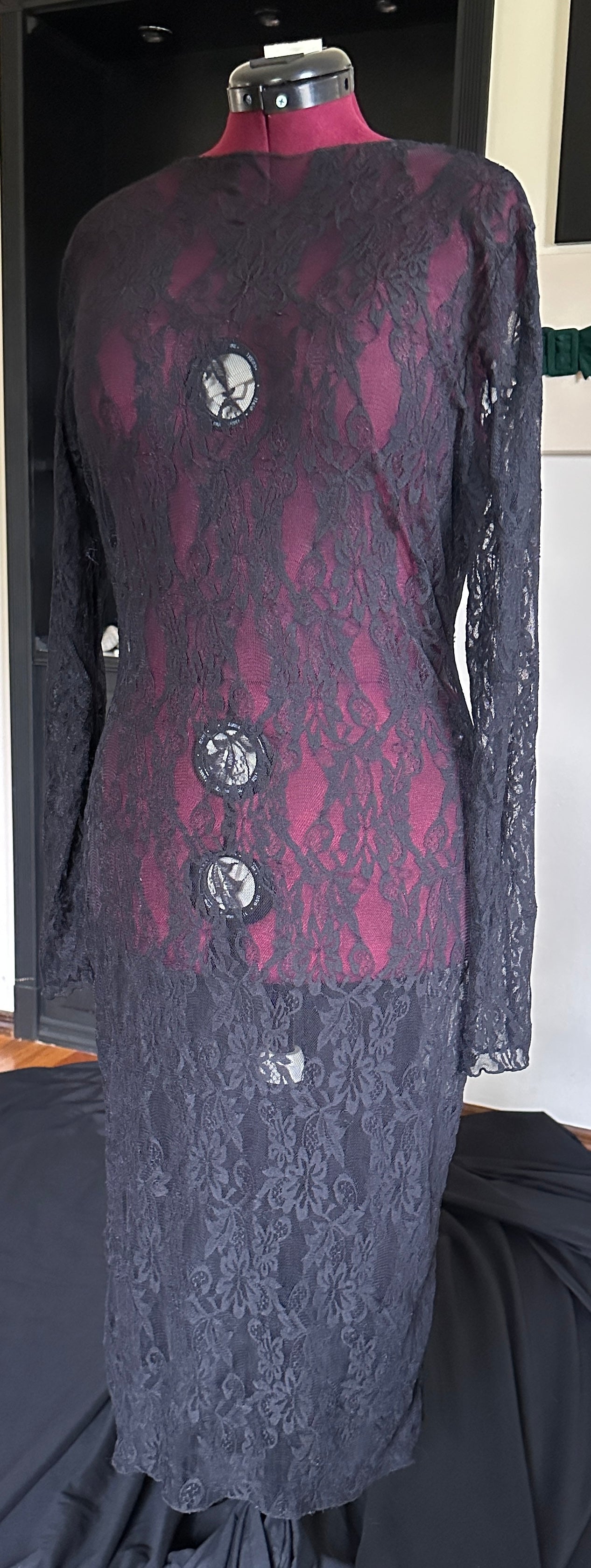 Open Back Lace Midi Dress M-XL