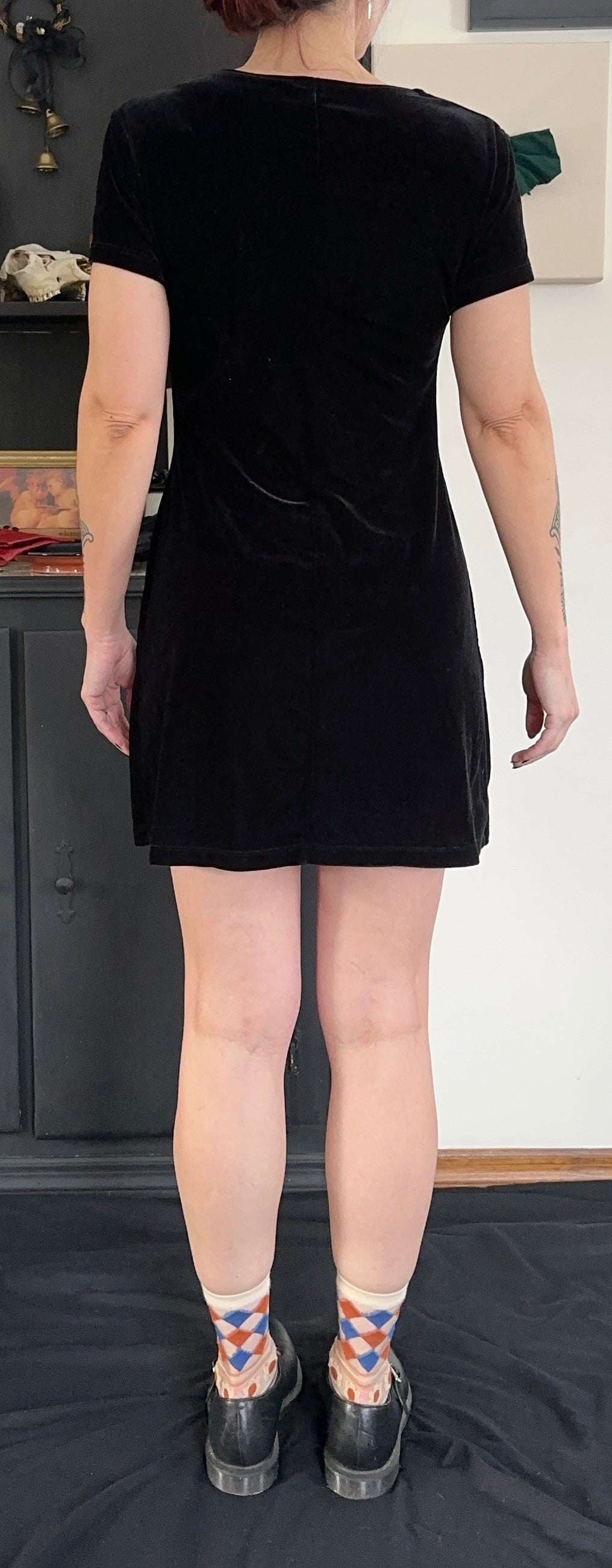 Black Velvet Mini Dress S