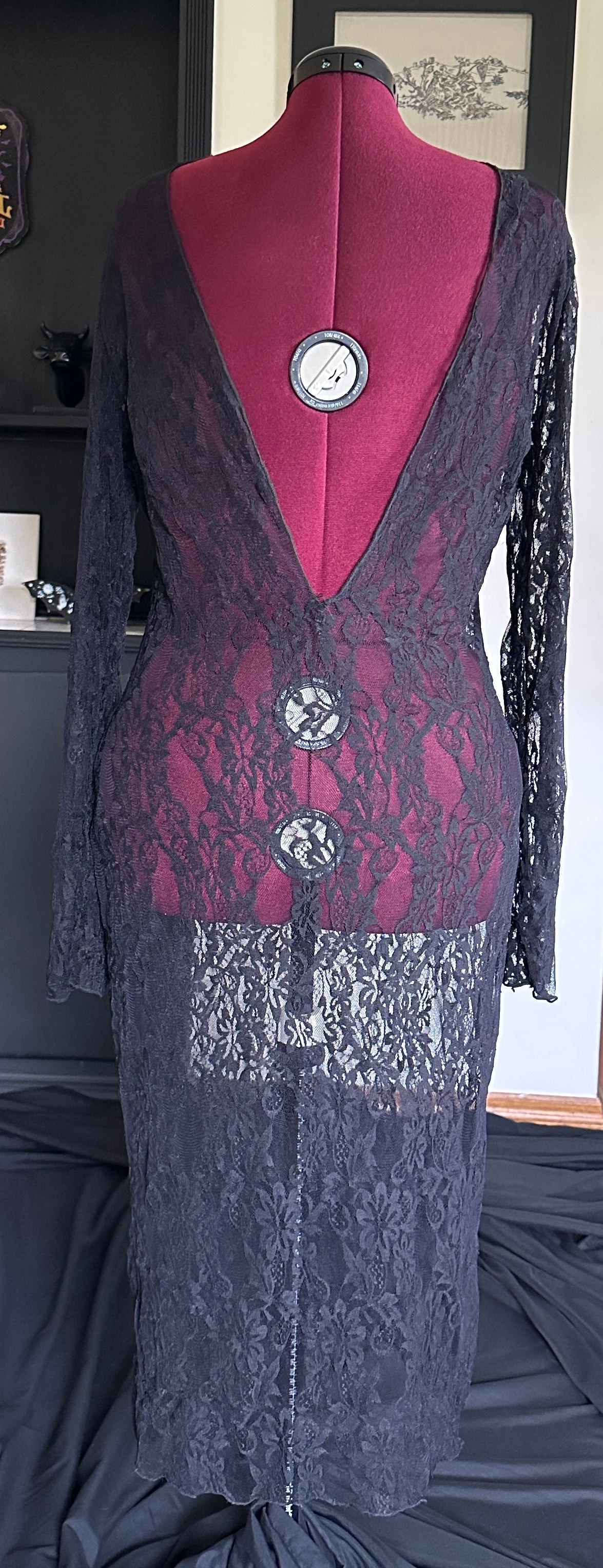 Open Back Lace Midi Dress M-XL