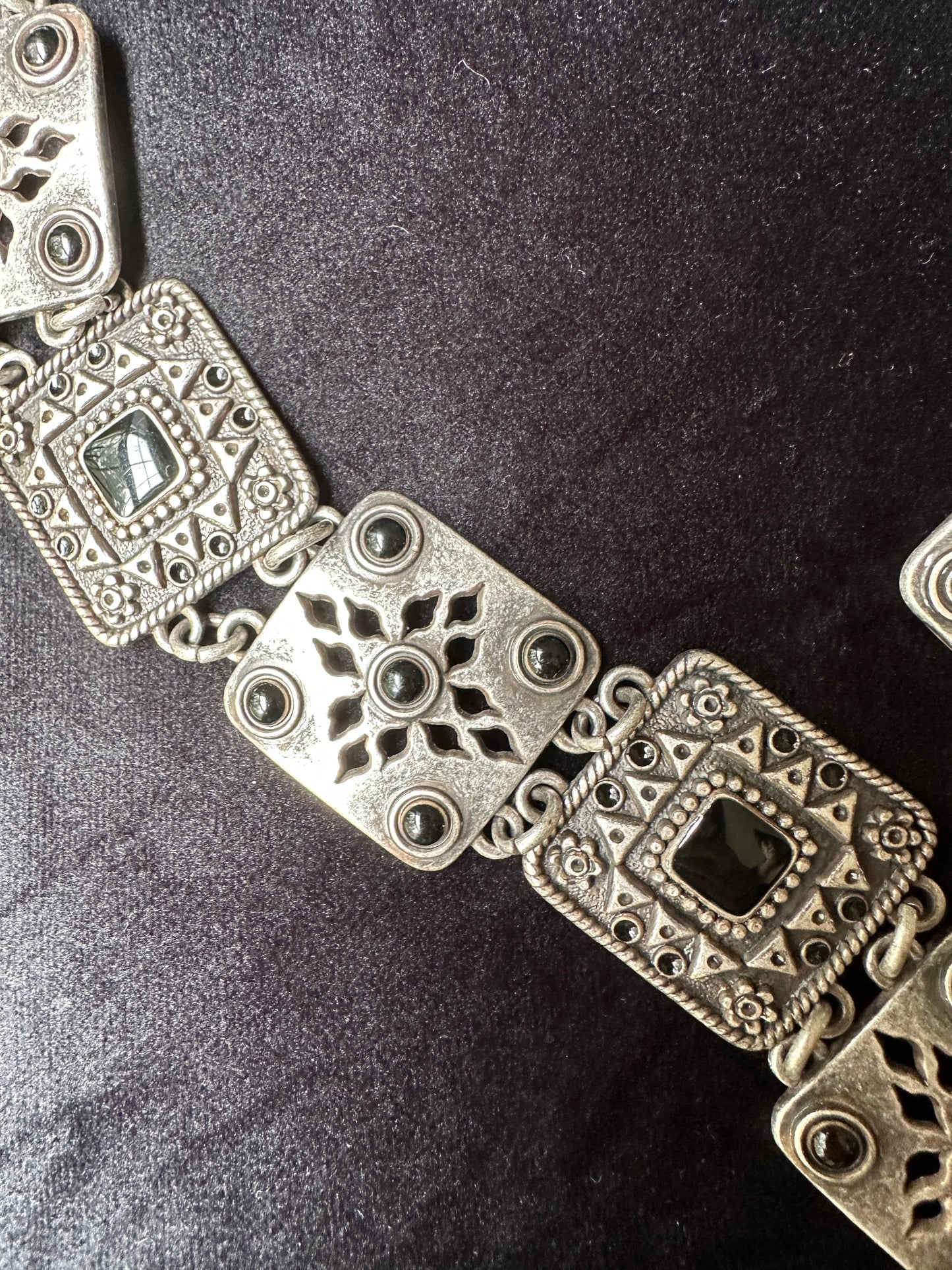 Antiqued Silver Medallion Medieval Belt M-XXL