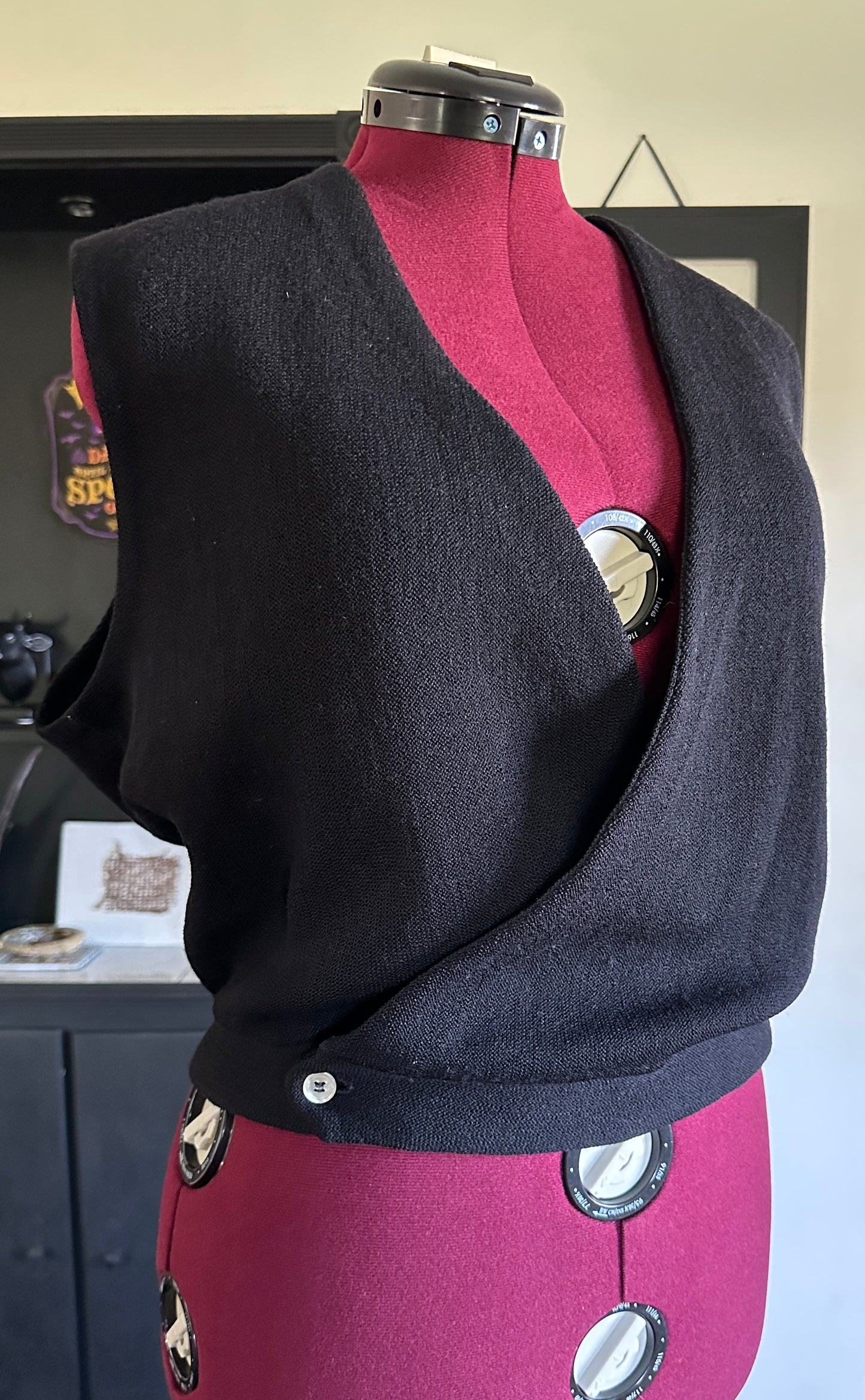70s Wool Wrap Sweater Vest L