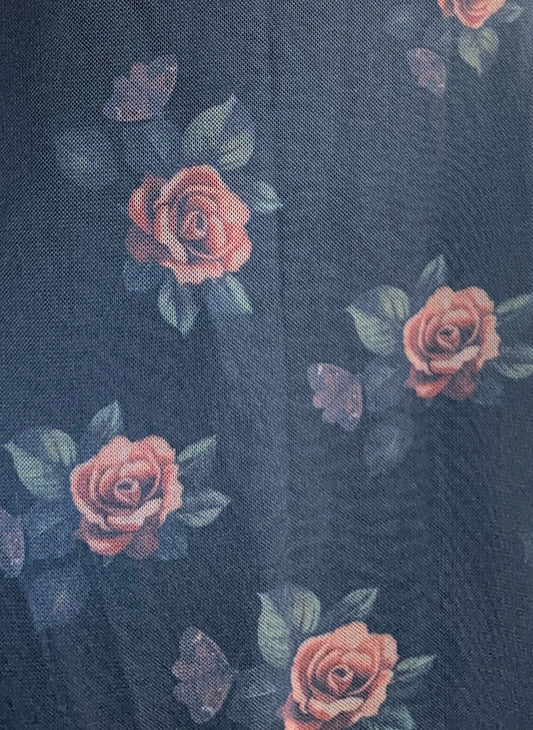 Sheer Floral Softgoth Dress M - L