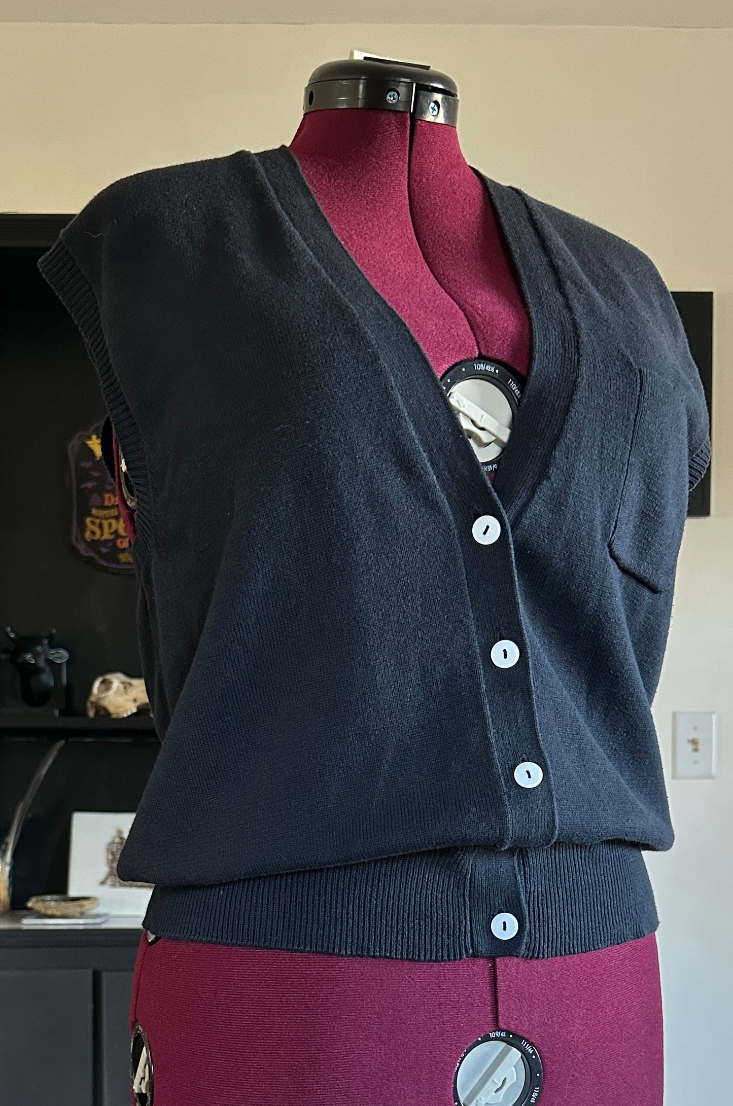 Cotton Academia Sweater Vest L