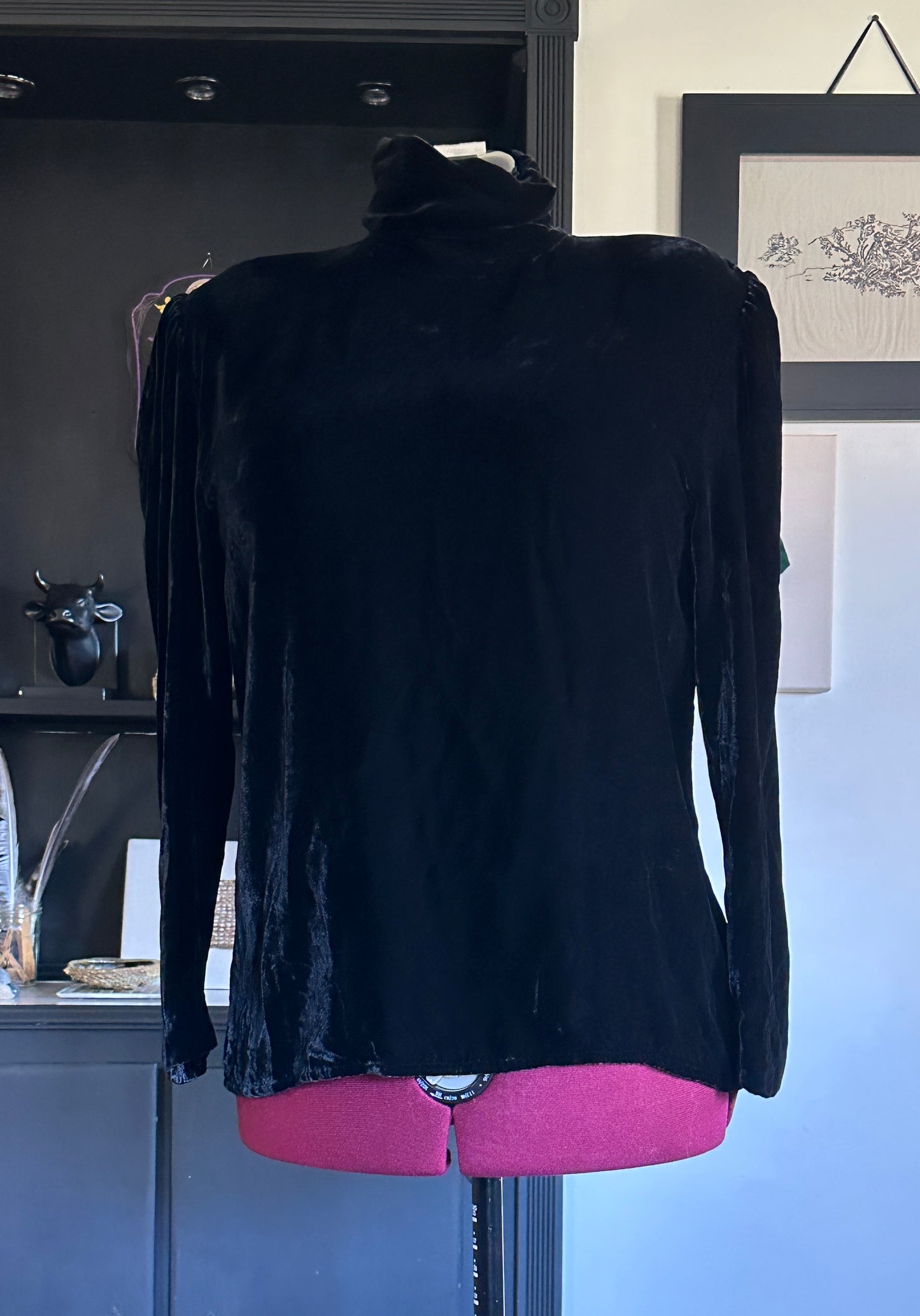 Vintage Black Victorian Velvet Top 16