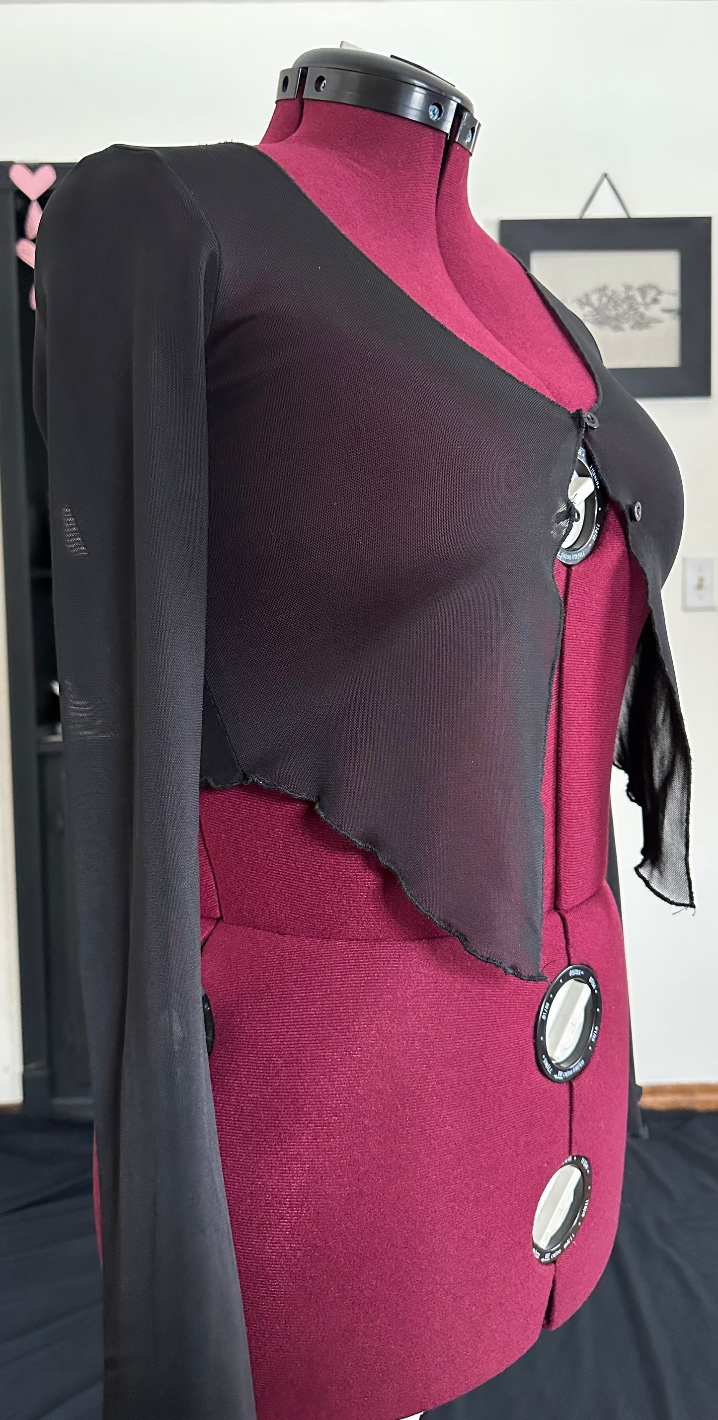 Y2K Cropped Mesh Cardigan S-M