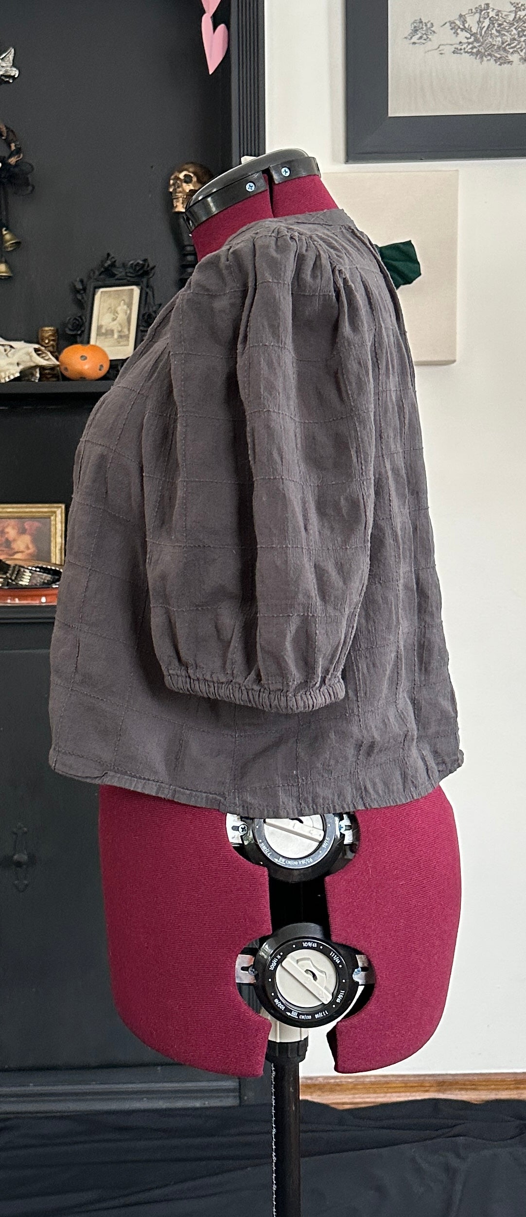 Puff Sleeve Cropped Blouse XL