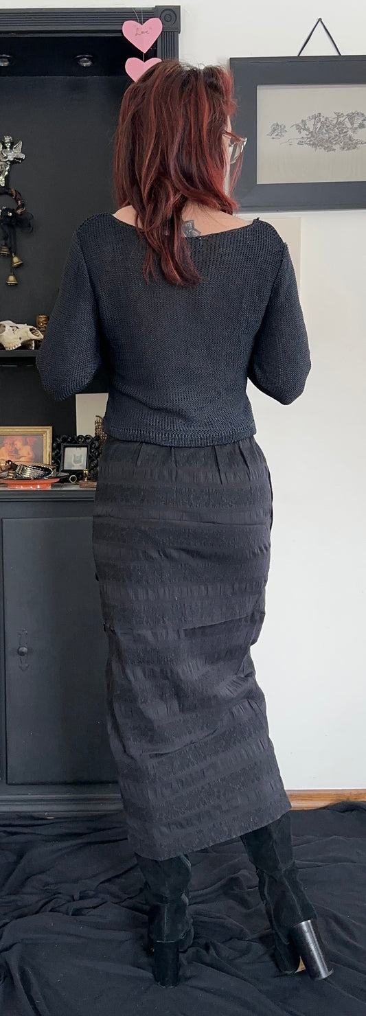 Vintage Faux Wrap Goth Maxi Skirt