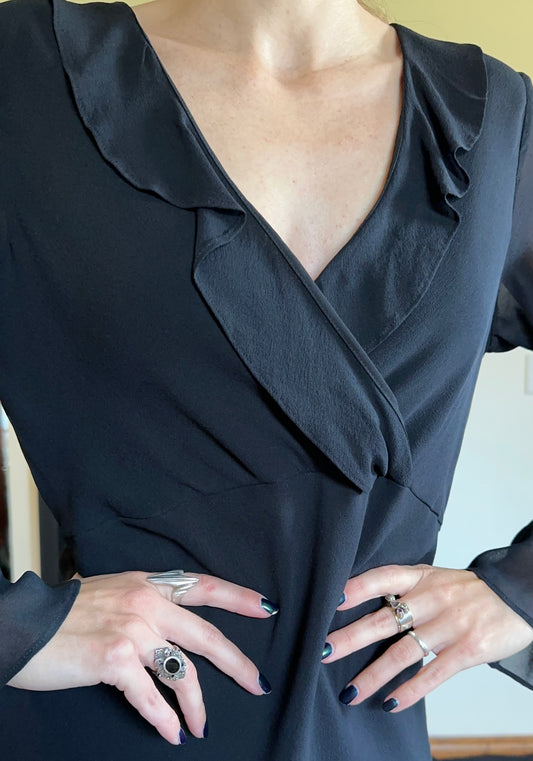 Silk Bias Cut Midi Dress SZ 14