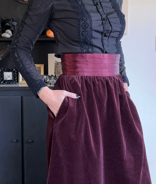 70s Vintage Jessica's Gunnies Velvet Skirt SZ 9