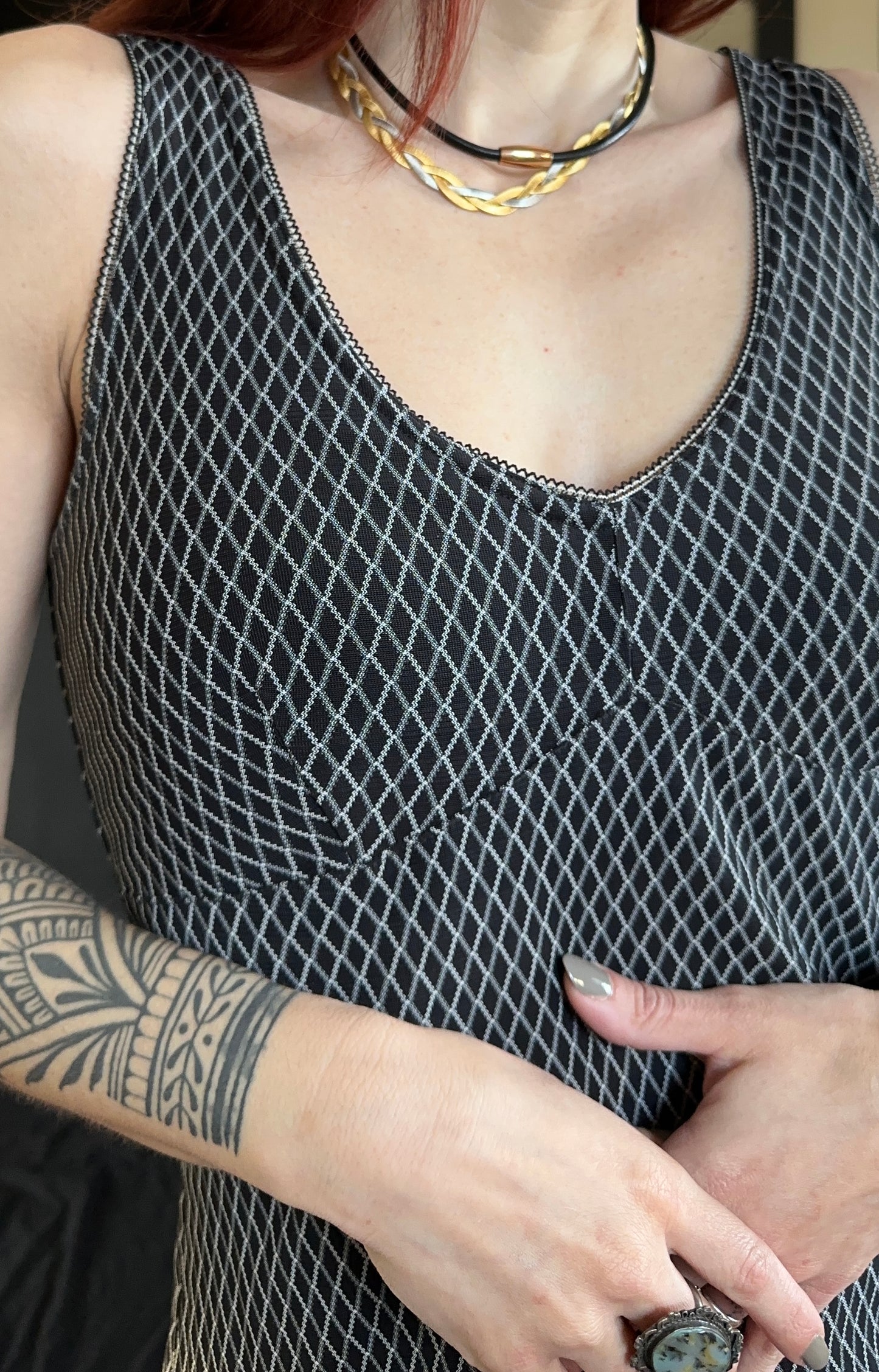 90s Esprit Fitted Mesh Dress XS